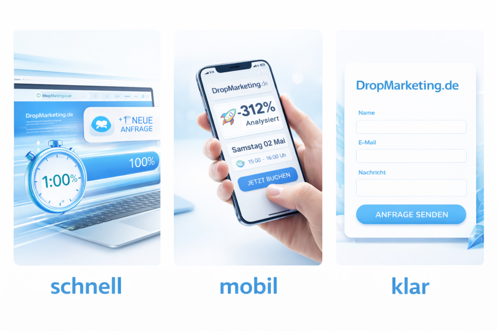 DropMarketing Webseiten, sind schnell und responsiv.